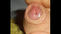 Pulling dick cum out in bed