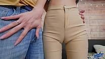 Wide Deep Butt Crack Puffy Camel-toe Slim Slut with Very Tight Trousers