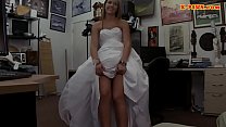Girl in wedding dress fucked by pawn guy