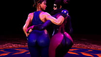 Juri and Chun-li's big butts