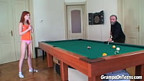 Old Gramps getting his Dick wet in a teen pussy