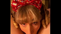 Ts bunny  Tiny petitie Blonde cute white transsexual Trans trap with big red bow blows white guy in cutesy sissy fashion ( TsbunnyTx ) houston texas ladyboy shemale trans