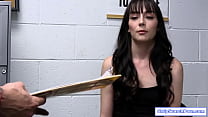 StripSearchPorn.com - Brunette teen shoplifter gets caught stealing lingerie.Officer strips the small tits babe naked then masturbates her hairy pussy before fucking her.