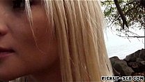 Blonde Czech girl Alive Bell facialed for some cash