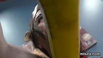 Mad bitch gets her fuckholes gaped and toughly banged