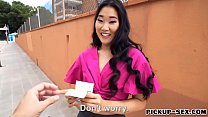 Asian babe offered cash for public fuck