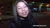 Picking up hot brunette Latina to milk cock