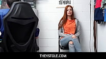 Teen Redhead Scarlett Mae Caught Shoplifting Fucked By Officer After Deal Is Reached