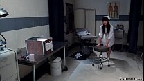 Sexually v. Claire Adams puts brunette Asian nurse Marica Hase in rope bondage and then fingers and vibrates her wet pussy