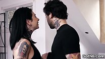 Joanna Angel spreads her cunt and fucked on a couch