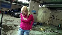 Dude fucks Euro blonde in her garage