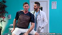big cock j o ck hurt himself playing football and his dr. takes his cock up his anal
