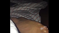 Cum on pretty orange toes s.