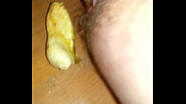 Toy in ass Banana falls out