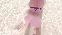 Uncut dick peeing her on naked beach doggystyle