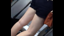 White teen with cute ass on bus