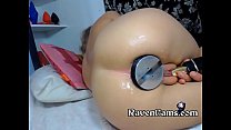 Slutty Camgirl Fuckes her Ass with GIGANTIC Butt Plugs