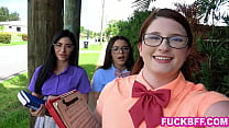Nerdy teen besties are ready to lose their virginity with a big cock