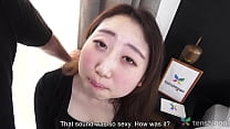 Cute Japanese Miss Ai Okamoto comes to become a Japanese adult video model in NO MOSAIC 1st on screen sex scene and pussy licking with sex toy