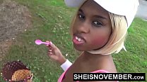 A Lost Bet Causes Me To Give A Kneeling Blowjob With Eye Contact After A Match, Cute Young Slut Sheisnovember Suck A Strangers Big Dick BBC Closeup With Big Boobs And Brown Nipples Out Outdoors, Flashing Her Big Ass And Panties by Msnovember