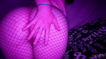Cute young slut in fishnet tights teases and shows herself she wants you to fuck her tight pussy