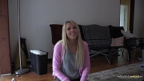 A casting couch is a fun and hot place for this blonde minx