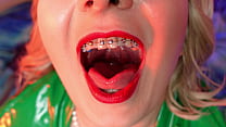 sexy angry woman with braces - vore fetish - swallowing GIANTESS