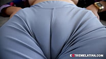 Slim Babe Big Cameltoe Round Ass in Tight Lycra Spandex Gapes & Fists