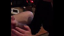 Homemade amateur cheating wife facial with husband watching