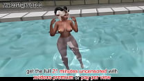 3D Woman plays in Bikini (CENSORED)