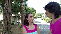 Talking to random girl at the streets.