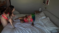 two horny girls love playing each other's pussies while BBC waits his turn !! Full scene on RED