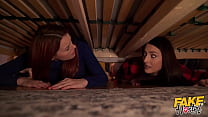 Fake Hostel Halloween Special - Stuck Under A Bed 2 starring Charlie Red and Katy Rose