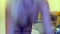 Blonde girl on webcam