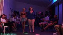 redhead german bbw enjoys with her skinny stepdaughter first time a wild sexclub groupsex bukkake fuck party