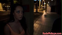 Hardfucked stranded teen facialized in public