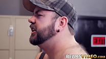 Hairy bear bareback pounding horny jock