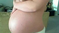 Pregnant babe strips on webcam