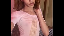 Young Mixed Tranny Shemale In Sexy Pink Lingerie