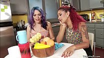 Shemale housewife Kelli Lox and her bff ebony Daisy Ducati waits other friend for party but after they do not shows up bored housewifes fuck