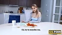 SISPORN. Guy will solve stepsisters problems but she needs to suck cock