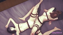 SHingeki no Kyojin Hentai Yuri - Sasha and Mikasa Lesbian sex