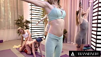 When it comes to yoga instructors, Emma Rose is considered one of the best! Why? Well, let's just say that Emma's techniques are...unique. Hopefully Jewelz Blu is ready to get fucked by Emma in front of the WHOLE CLASS!