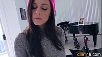 Clothed babe pov sucking