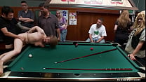Princess Donna Dolore holds on a leash blindfolded slut Alani Pi while big cock master Tommy Pistol pounding her pussy then fists her in public crowded pool bar