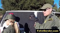 Border patrol officers arrest and fuck a very hot i. immigrant