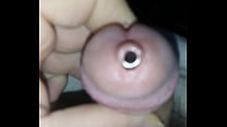 Closeup Cumhole of tube insertion
