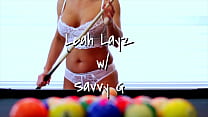 Leah Layz plays pool with a BBC