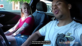 IN PUBLIC: Black STUD bangs White Teen in His car  (WHOLE SCENE)- MISSDEEP.com